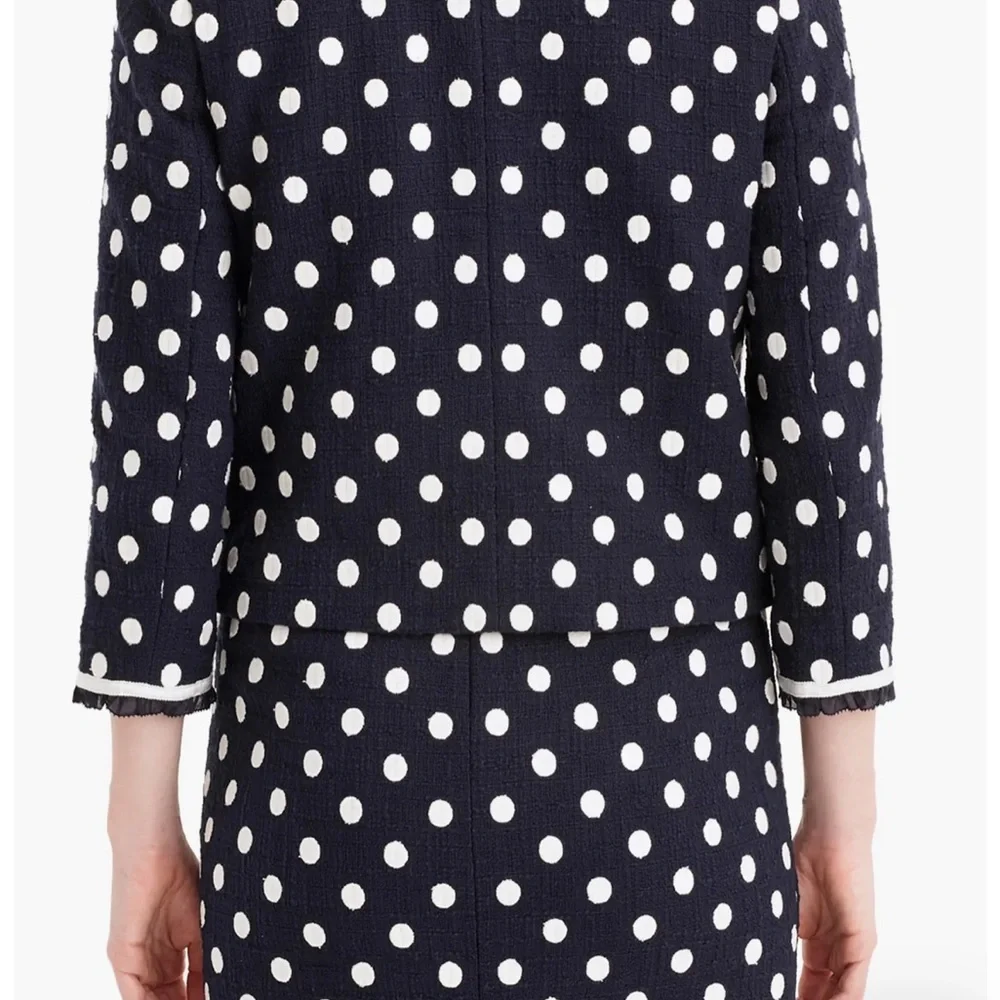 NWOT J.Crew Jacket in polka-dot textured tweed navy_8